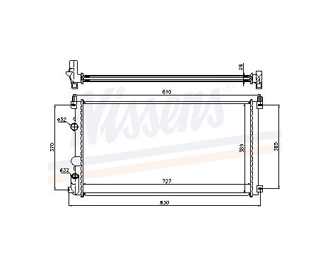 Radiator, engine cooling 63824A Nissens