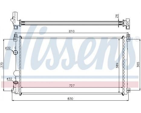 Radiator, engine cooling 63824A Nissens, Image 2