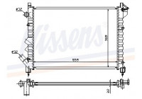 Radiator, engine cooling 63832 Nissens