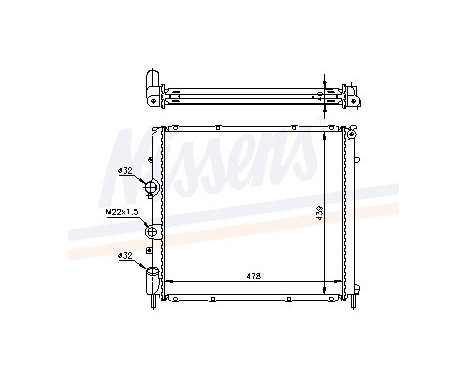 Radiator, engine cooling 63854A Nissens