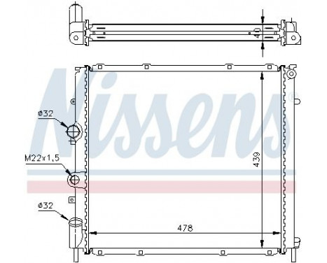 Radiator, engine cooling 63854A Nissens, Image 2