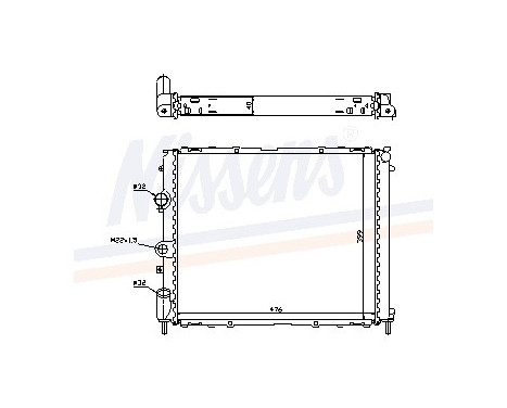 Radiator, engine cooling 63855A Nissens