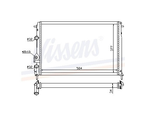 Radiator, engine cooling 63877 Nissens