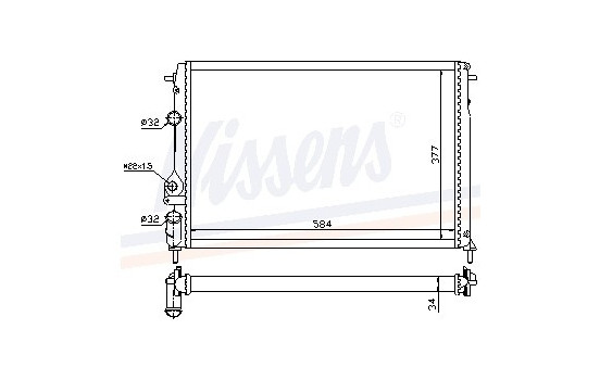 Radiator, engine cooling 63877 Nissens