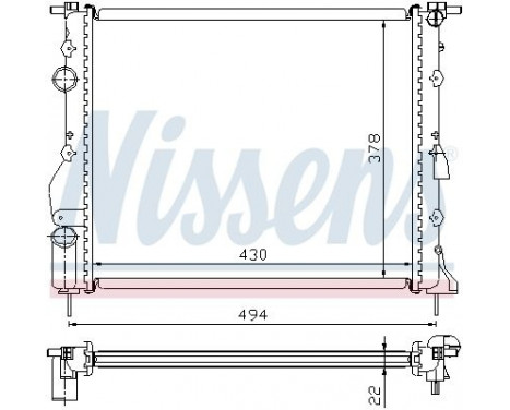Radiator, engine cooling 63884 Nissens, Image 2