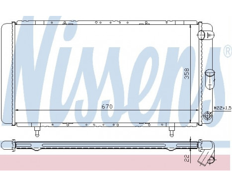 Radiator, engine cooling 63911A Nissens