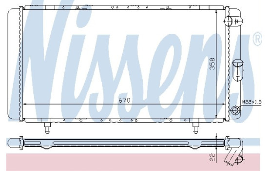 Radiator, engine cooling 63911A Nissens