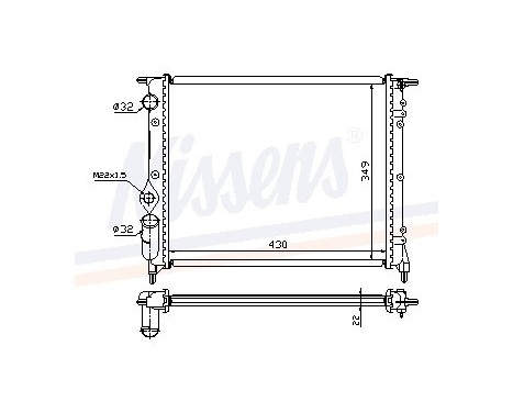 Radiator, engine cooling 63924 Nissens