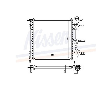 Radiator, engine cooling 63928 Nissens