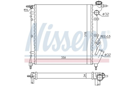 Radiator, engine cooling 63928 Nissens, Image 2