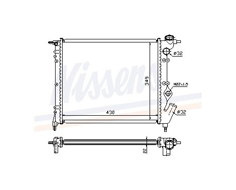 Radiator, engine cooling 63931 Nissens