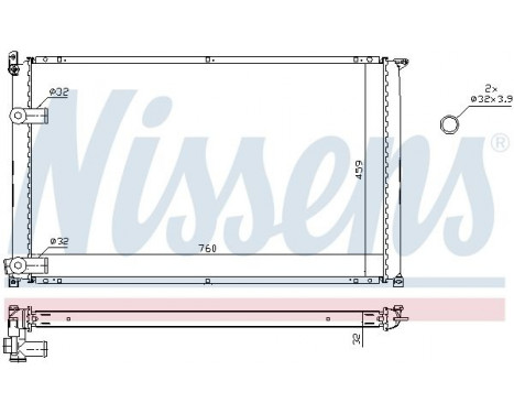 Radiator, engine cooling 63935A Nissens, Image 2