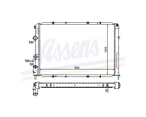 Radiator, engine cooling 63938A Nissens