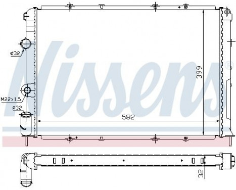 Radiator, engine cooling 63938A Nissens, Image 2