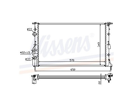 Radiator, engine cooling 639391 Nissens