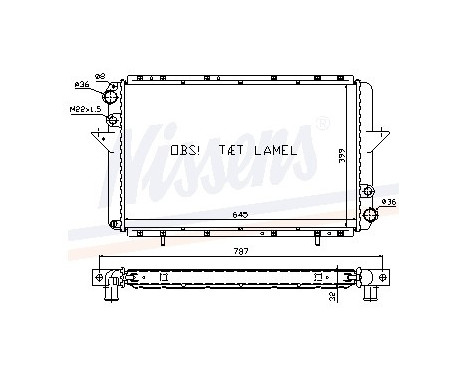 Radiator, engine cooling 63940A Nissens