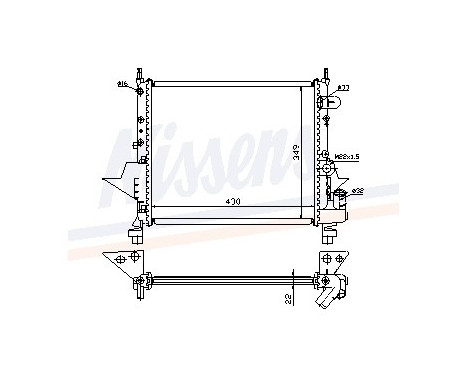 Radiator, engine cooling 63949 Nissens