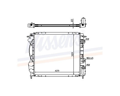 Radiator, engine cooling 63967A Nissens