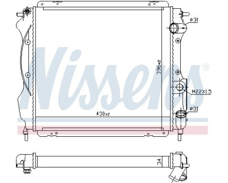 Radiator, engine cooling 63967A Nissens, Image 2