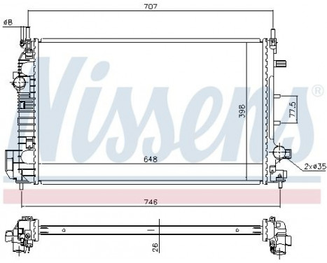 Radiator, engine cooling 640302 Nissens