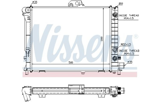 Radiator, engine cooling 64033A Nissens, Image 2