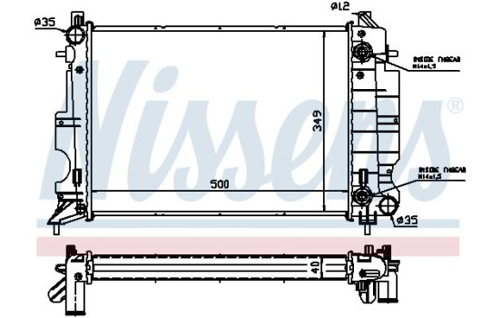 Radiator, engine cooling 64034A Nissens, Image 2