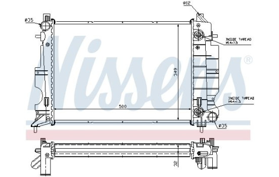 Radiator, engine cooling 64036A Nissens, Image 2
