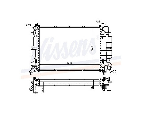 Radiator, engine cooling 64037A Nissens