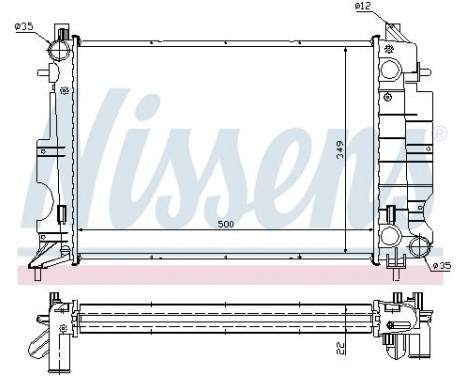 Radiator, engine cooling 64038A Nissens, Image 2