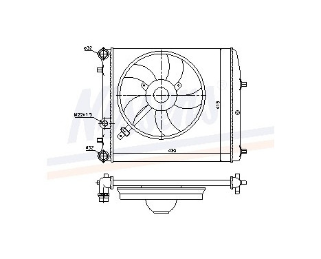 Radiator, engine cooling 64103 Nissens