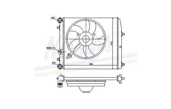 Radiator, engine cooling 64103 Nissens