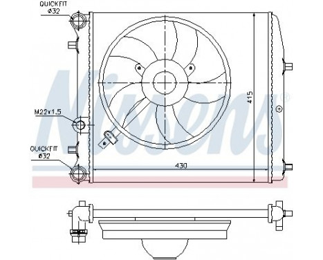 Radiator, engine cooling 64103 Nissens, Image 2