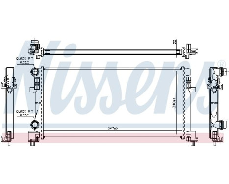 Radiator, engine cooling 64106 Nissens