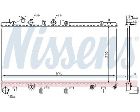 Radiator, engine cooling 64115 Nissens, Image 2