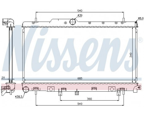 Radiator, engine cooling 64116 Nissens, Image 2