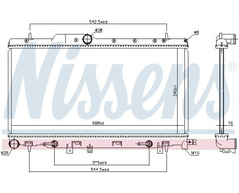 Radiator, engine cooling 64123 Nissens