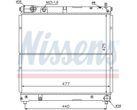 Radiator, engine cooling 64164 Nissens, Image 2