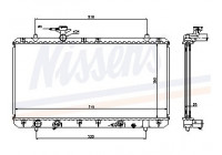 Radiator, engine cooling 64166A Nissens