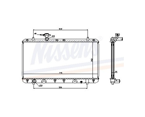 Radiator, engine cooling 64167A Nissens