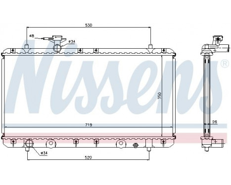 Radiator, engine cooling 64167A Nissens, Image 2