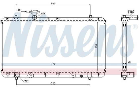 Radiator, engine cooling 64167A Nissens, Image 2