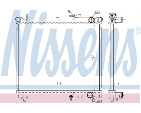 Radiator, engine cooling 641756 Nissens