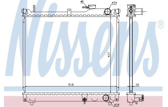 Radiator, engine cooling 641756 Nissens