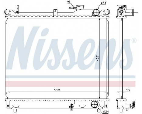 Radiator, engine cooling 641756 Nissens, Image 2