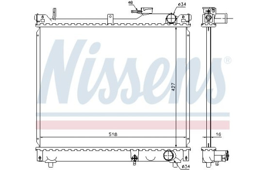 Radiator, engine cooling 641756 Nissens, Image 2