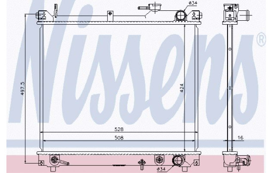 Radiator, engine cooling 641757 Nissens