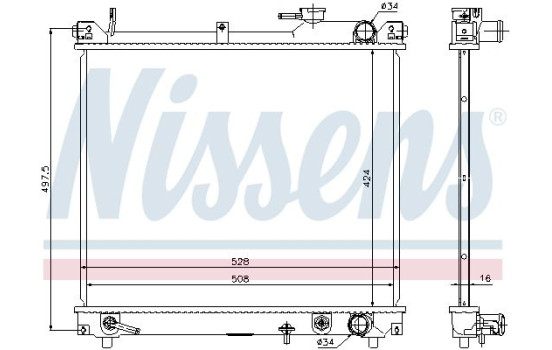 Radiator, engine cooling 641757 Nissens, Image 2