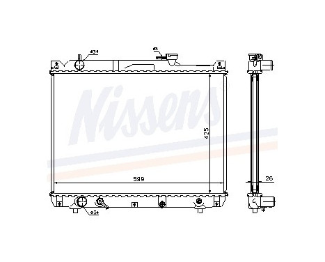 Radiator, engine cooling 64194A Nissens