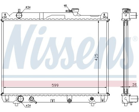 Radiator, engine cooling 64194A Nissens, Image 2