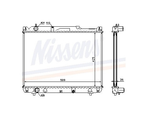 Radiator, engine cooling 64196A Nissens